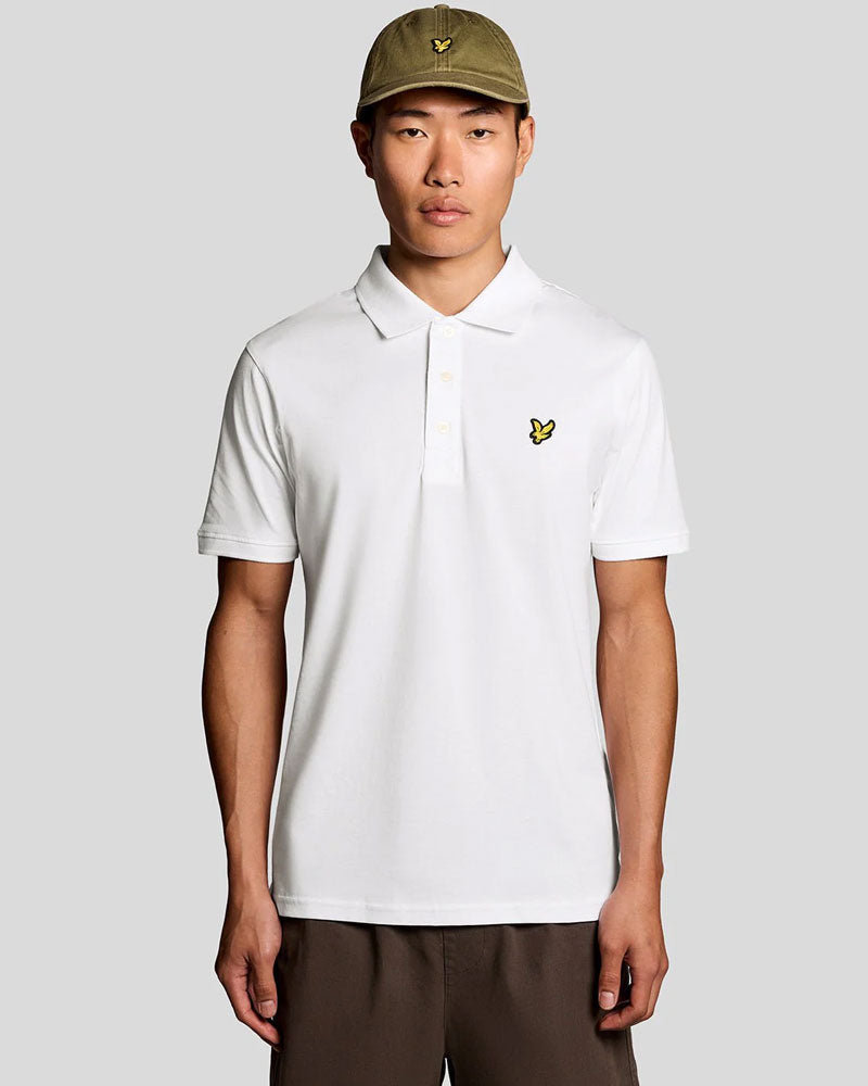 Lyle & Scott Polo in Jersey di Cotone Colore Bianco