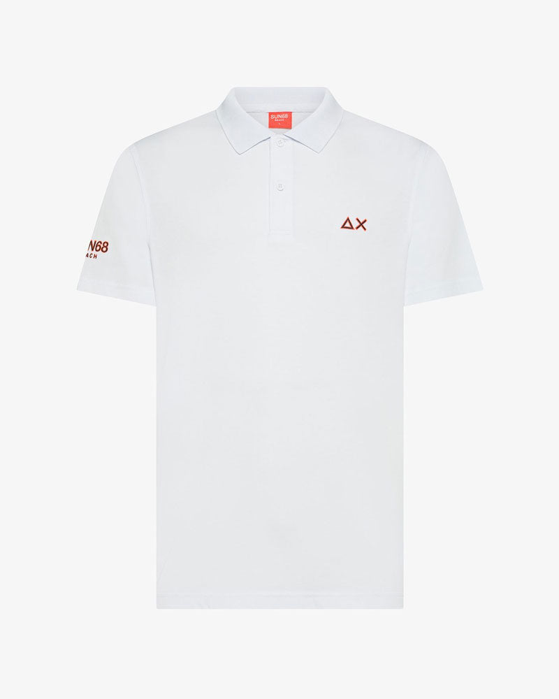 Sun 68 Polo in Jersey di Cotone Colore Bianco