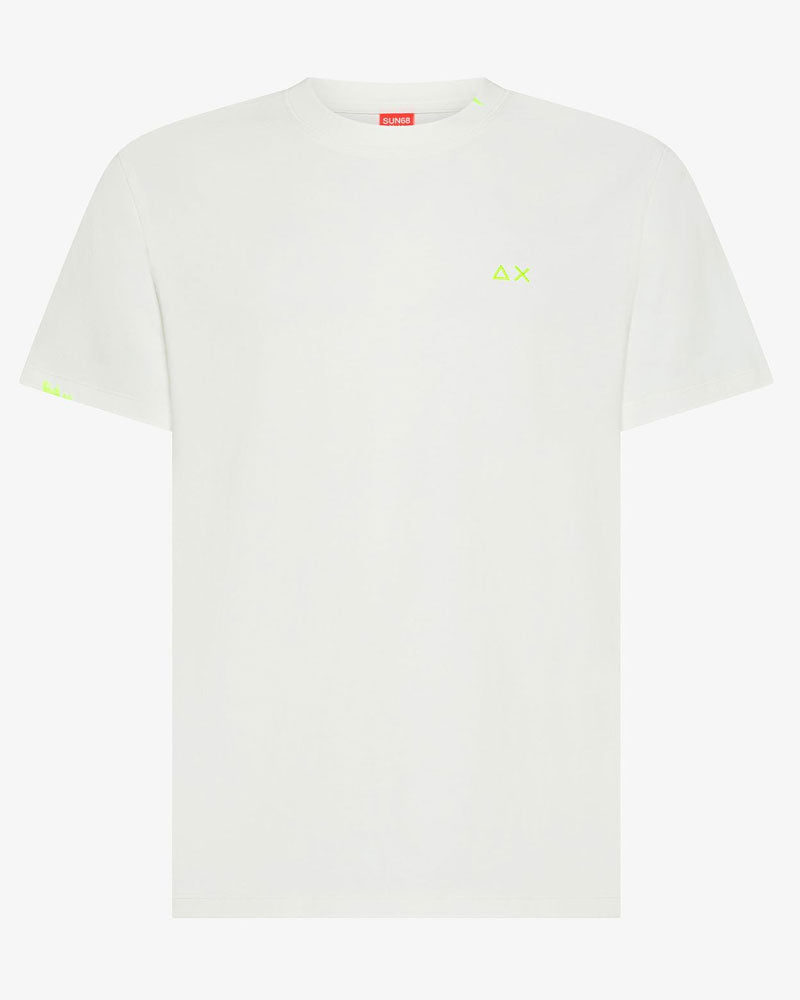 Sun68 T-Shirt in Jersey di Cotone con Logo Colore Bianco