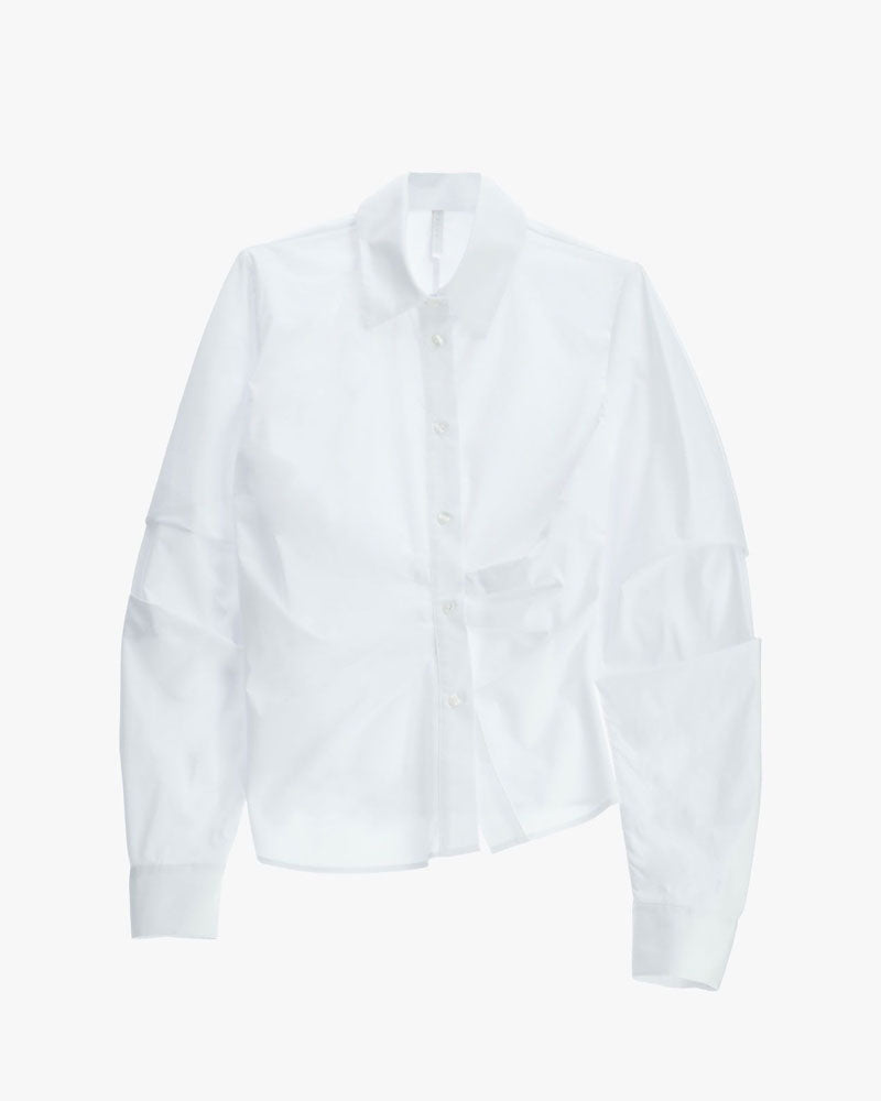 Imperial Camicia Fitted con Arricciature e Colletto Classico Colore Bianco