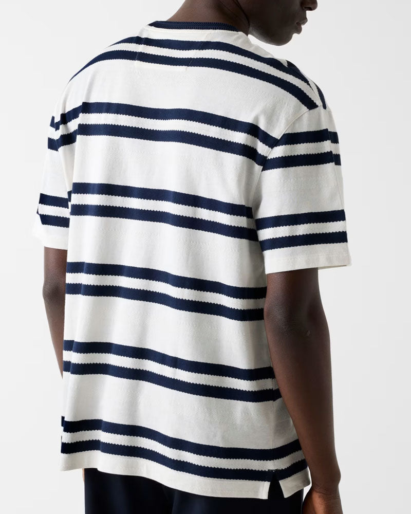 Guess T-Shirt in Maglia a Righe Colore Bianco