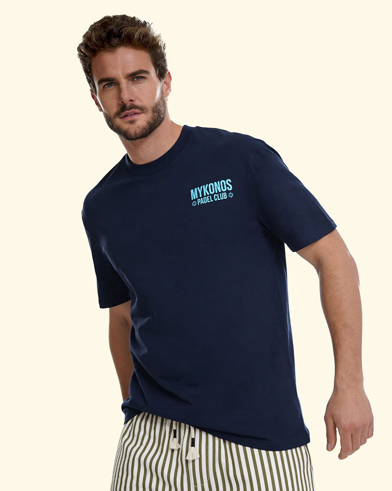 F**k T-Shirt con Logo Mykonos Colore Blu