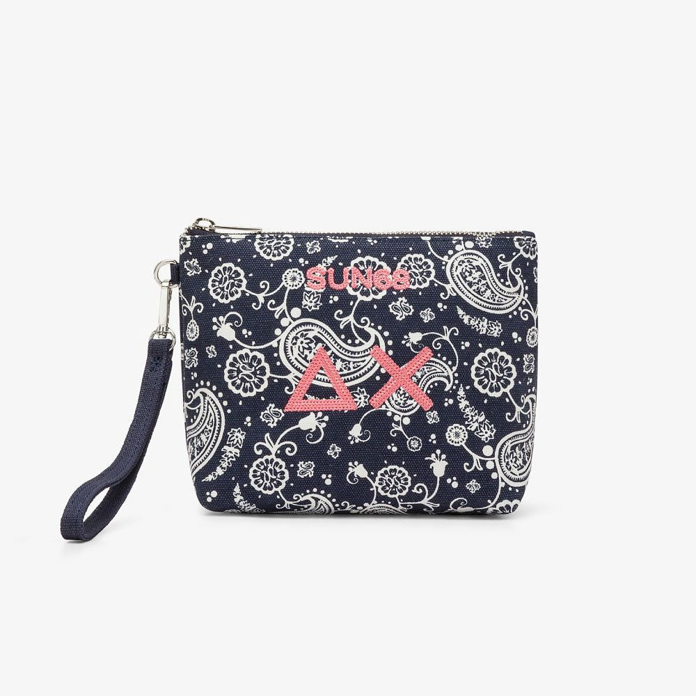 Sun68 Pouch in Tela Stampato Colore Blu