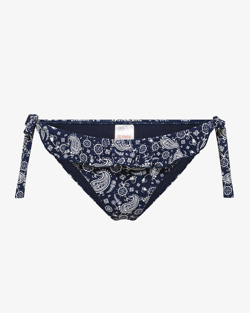 Sun68 Slip Mare Stampa e Rouches Colore Blu Navy