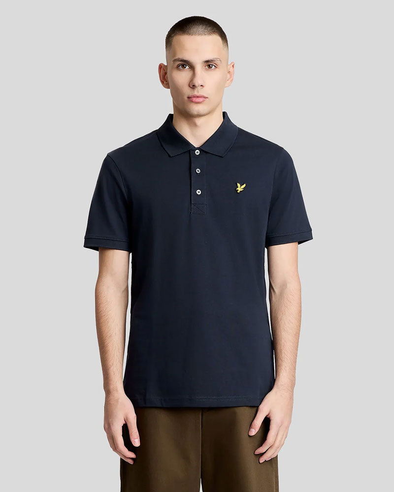 Lyle & Scott Polo in Jersey di Cotone Colore Blu Navy