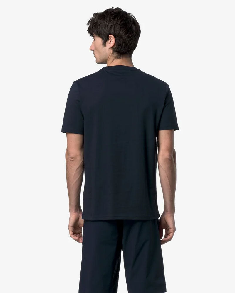 K-Way T-Shirt Odom Jersey Micro Lettering Colore Blu Navy