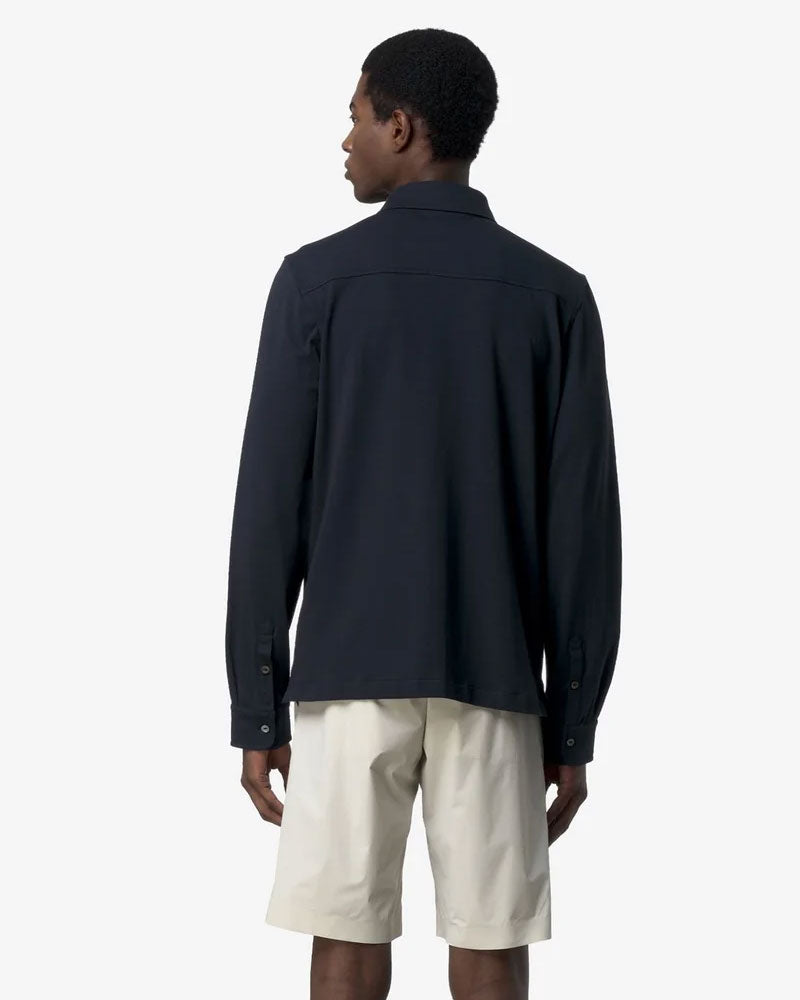 K-Way Camicia Vanoux Light Stretch Jersey Colore Blu Notte