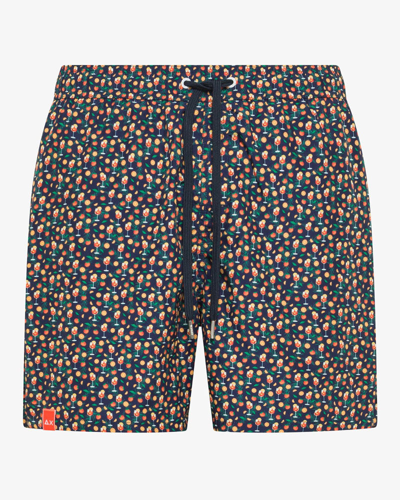 Sun68 Boxer Mare con Stampa Colore Blu Scuro