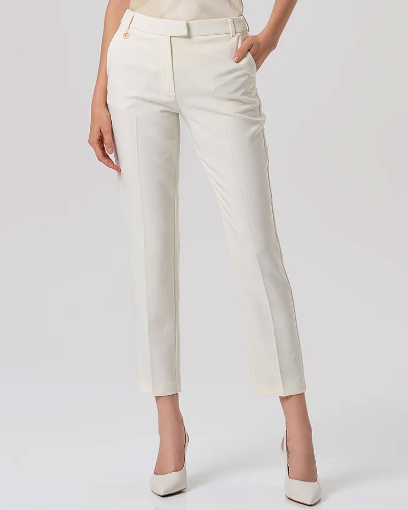 Fracomina Pantalone Regular Modello Chino Colore Burro