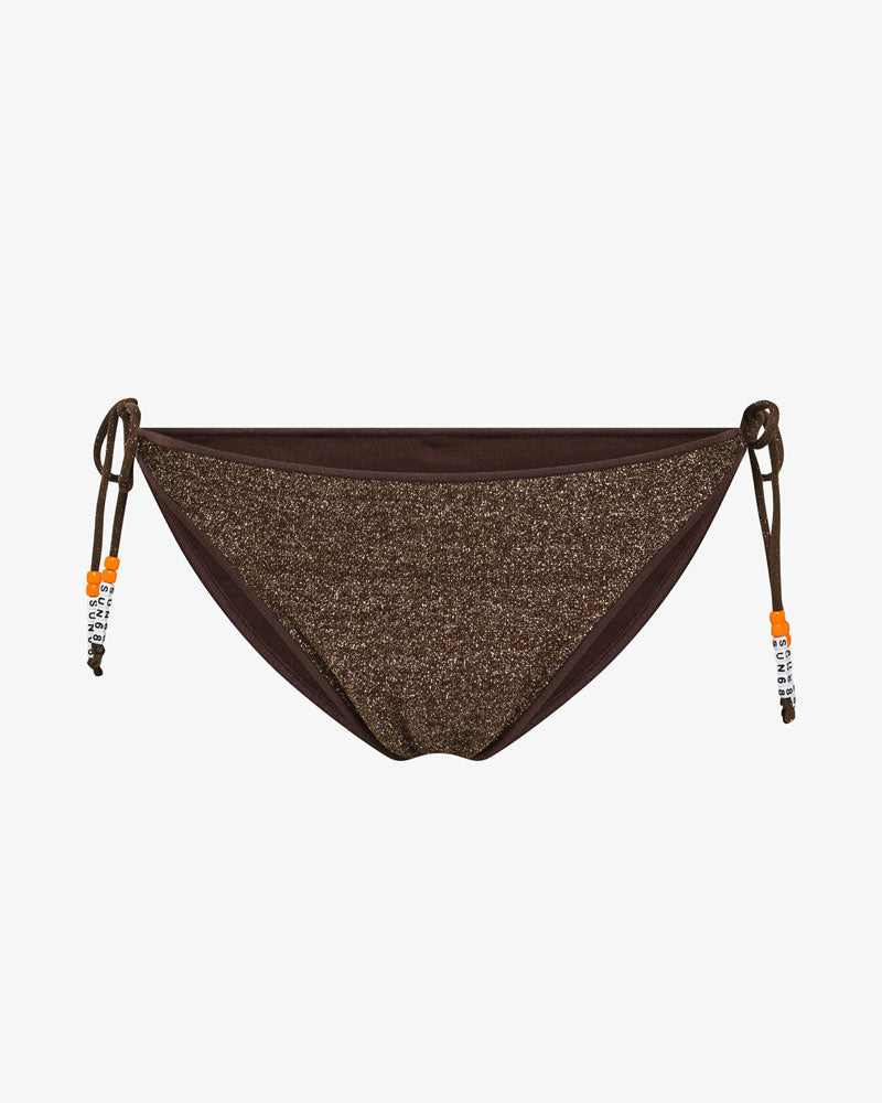 Sun68 Slip Mare in Lurex con Lacci Colore Cacao