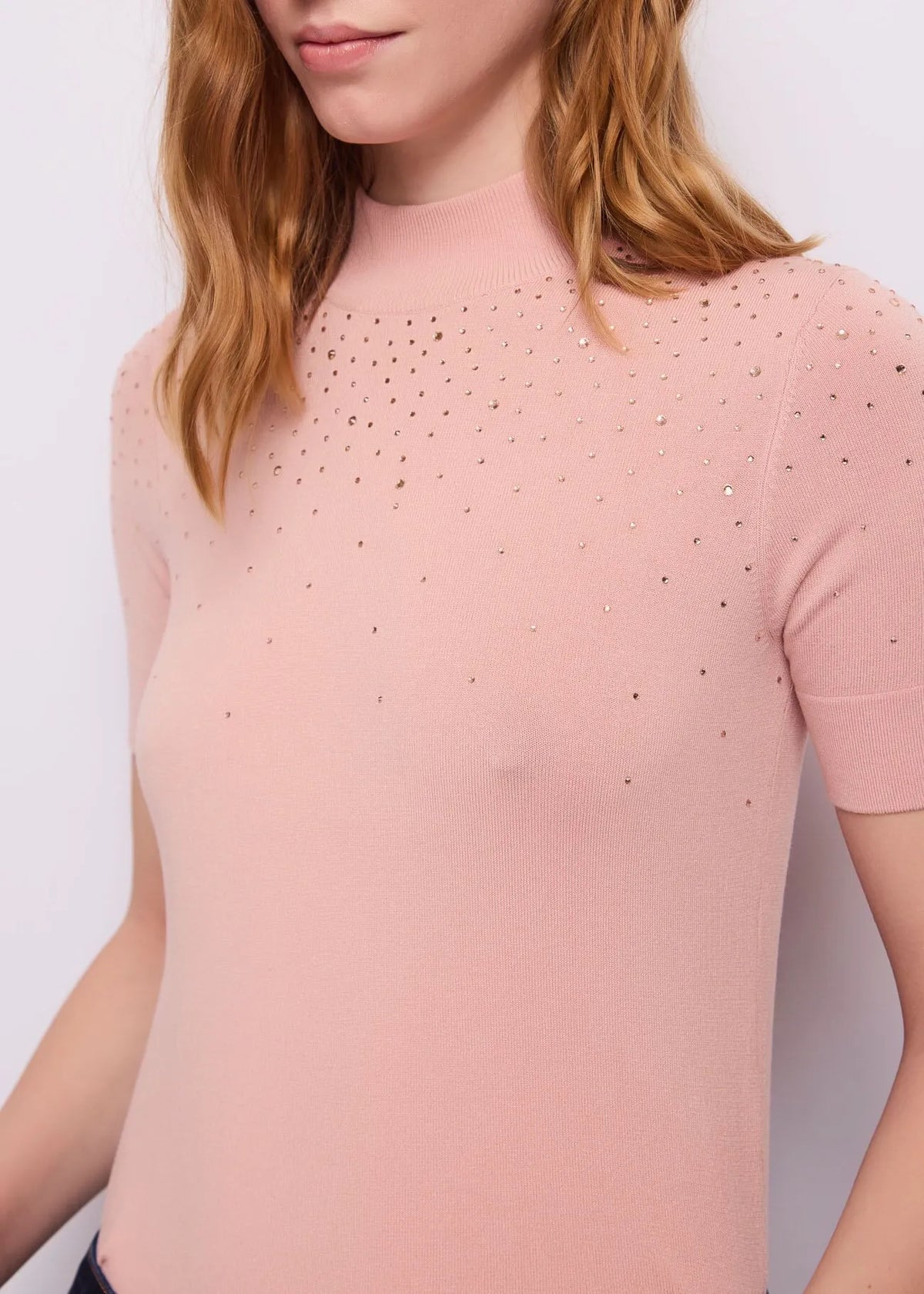 Gaudì Jeans Maglia da Donna con Collo alto e Strass