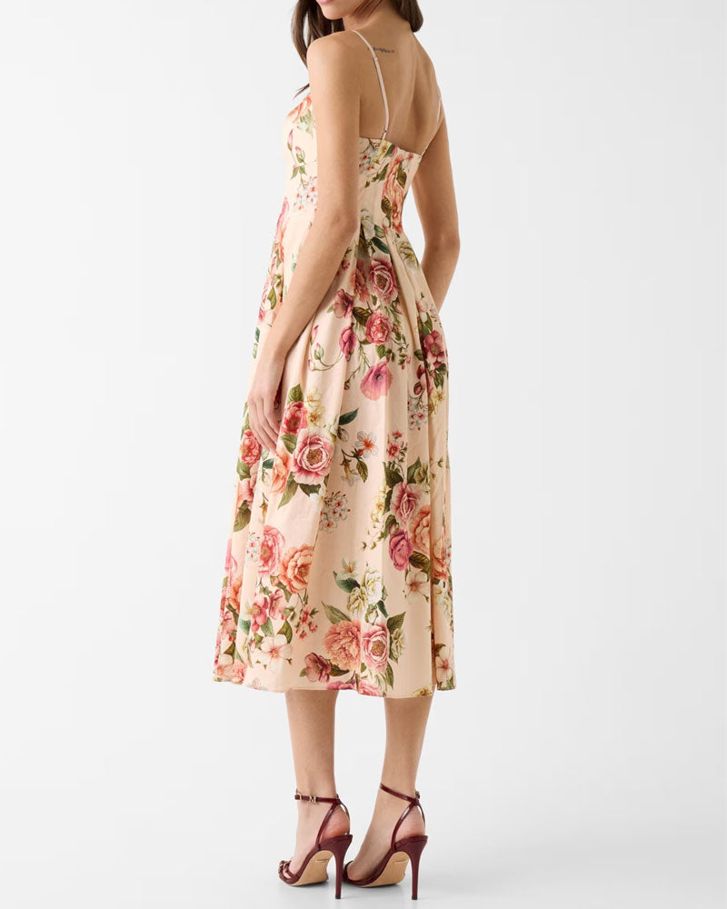 Guess Vestito Maxi con Stampa Floreale Colore Rosa