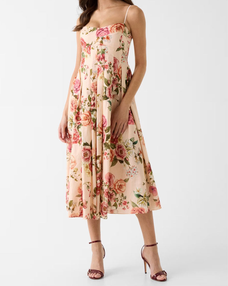 Guess Vestito Maxi con Stampa Floreale Colore Rosa