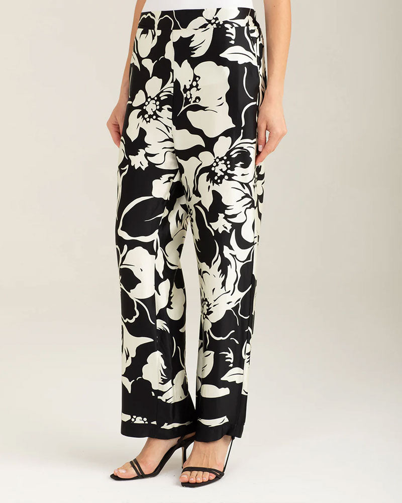 Fred Mello Pantalone in Raso Stampato Colore Flower