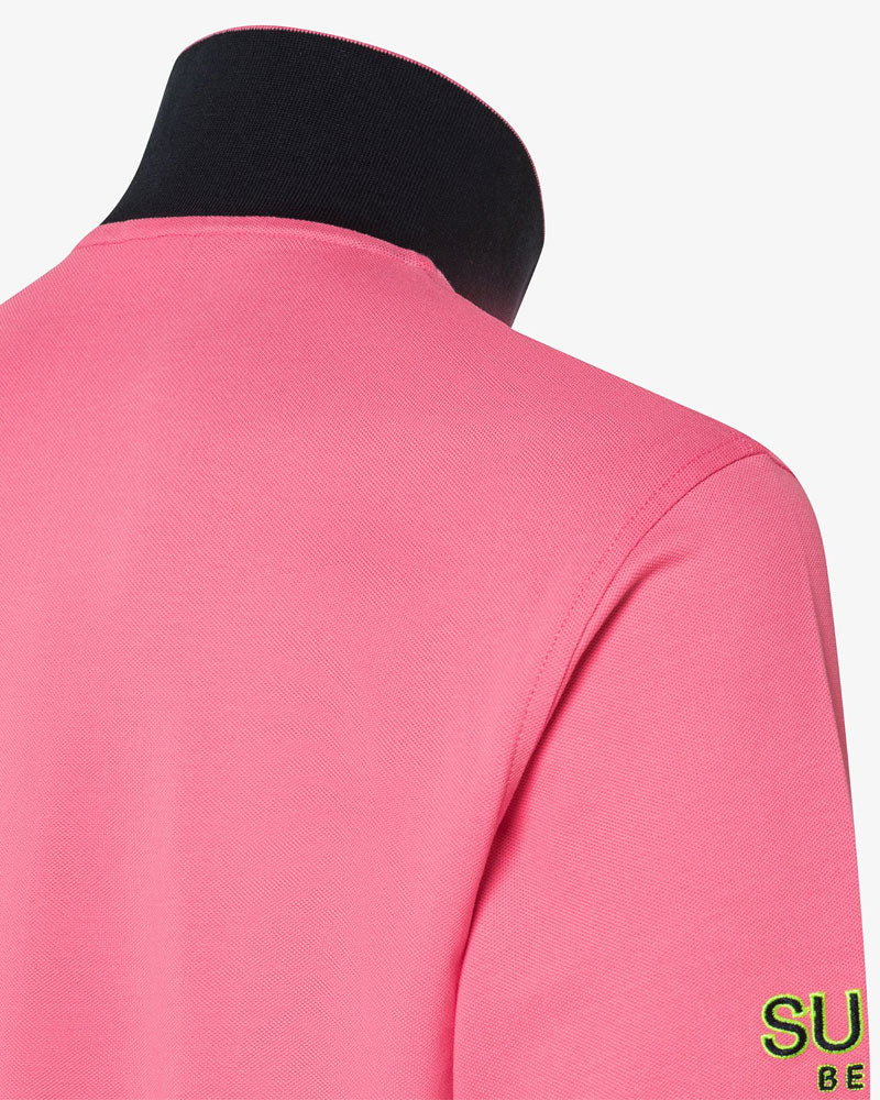 Sun68 Polo con Sottocollo a Contrasto Colore Fucsia