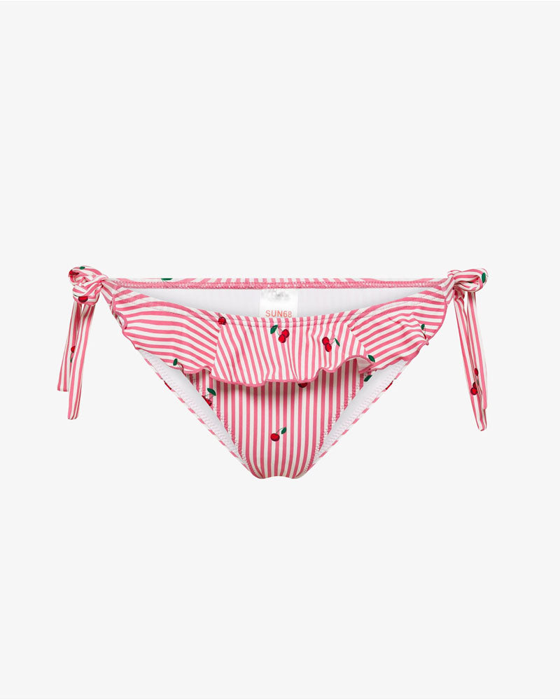 Sun68 Slip Mare Stampa e Rouches Colore Fucsia