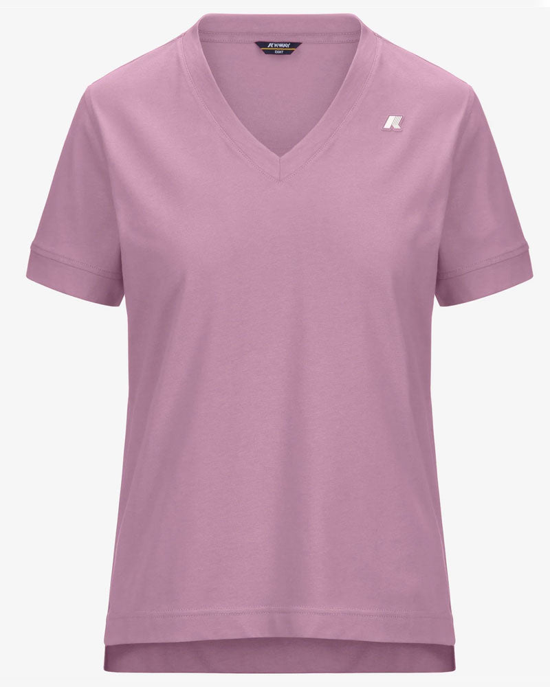 K-Way T-Shirt Leda in Jersey Colore Glicine