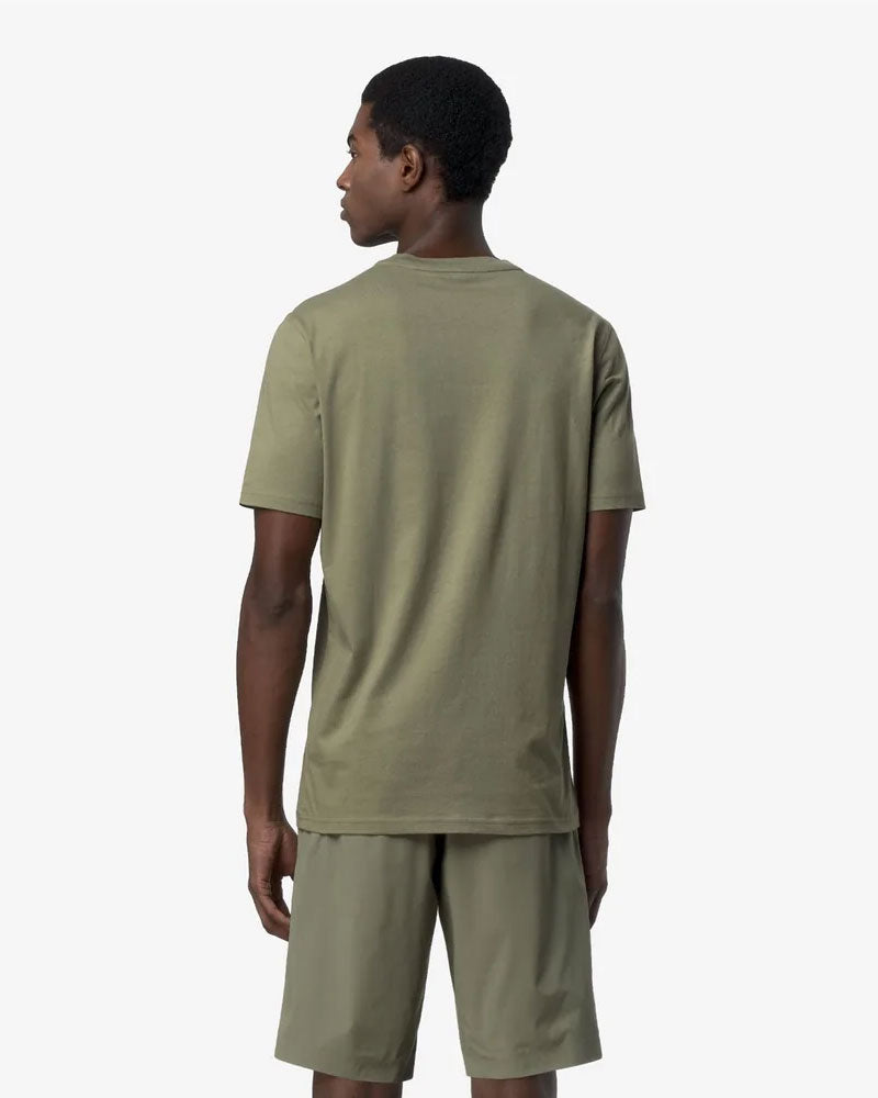 K-Way T-Shirt Odom Jersey Micro Lettering Colore Green Lichen