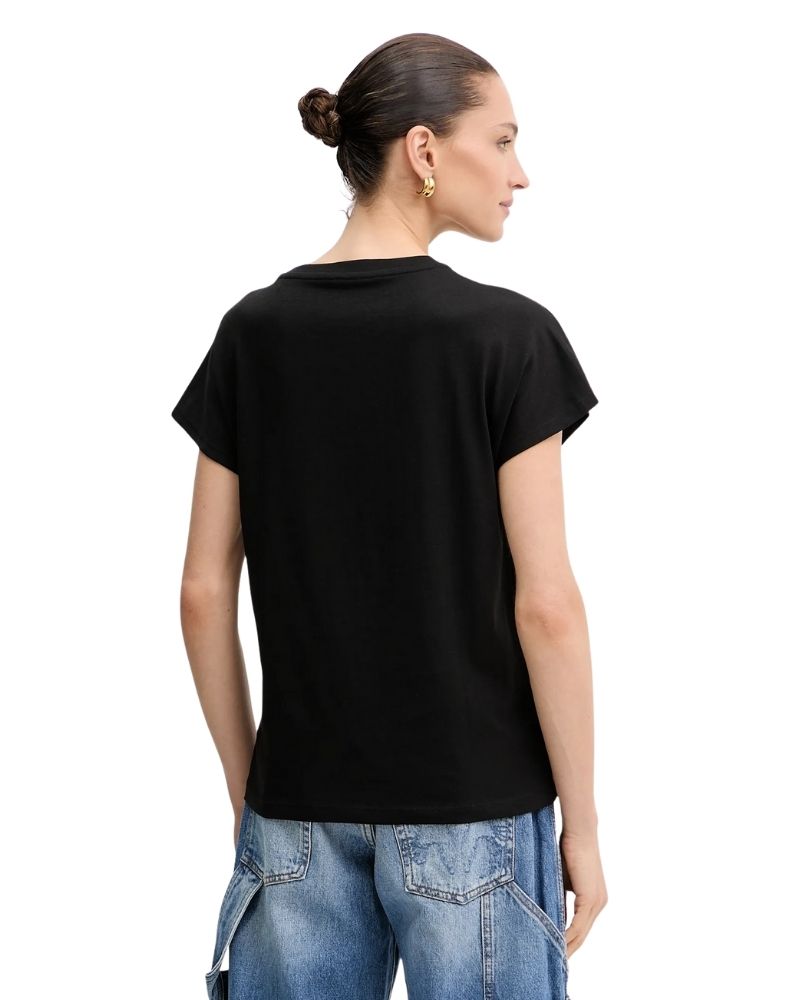 Guess T-Shirt in Cotone 4G Colore Nero da Donna