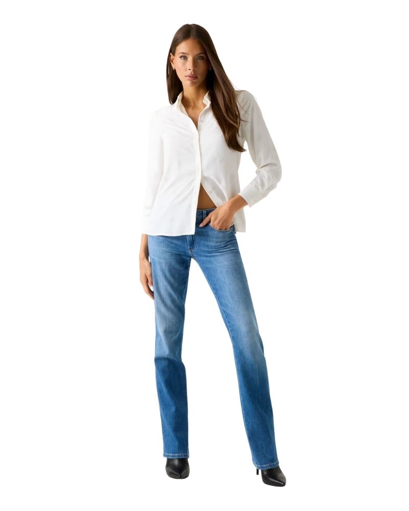 Guess Camicia con Logo 4G Colore Bianco da Donna