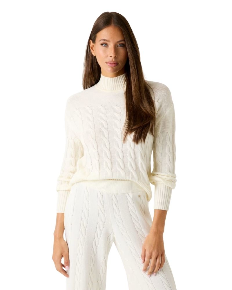 Guess Maglione in Misto Lana Colore Bianco da Donna