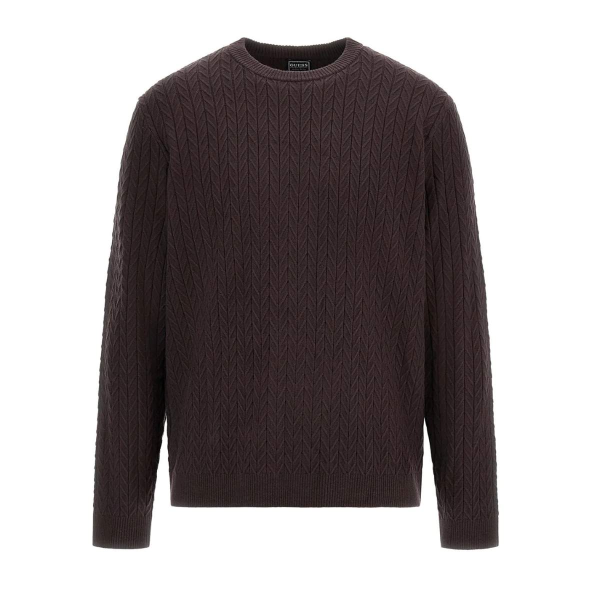 Guess Maglione Girocollo Colore Marrone da Uomo