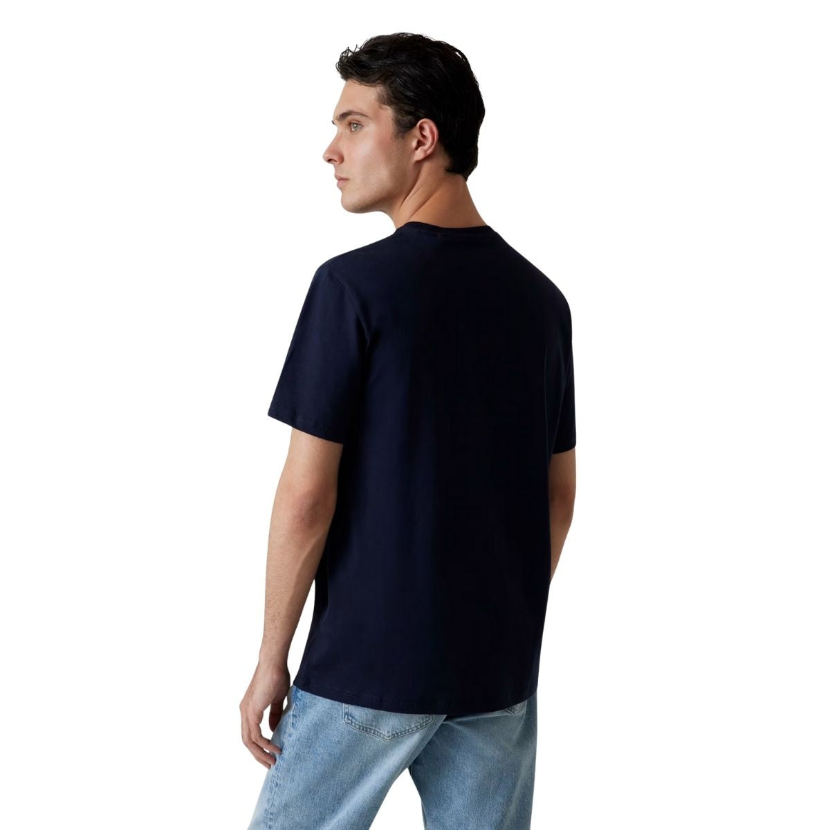 Guess T-shirt in Jersey di puro Cotone Colore Blu da Uomo