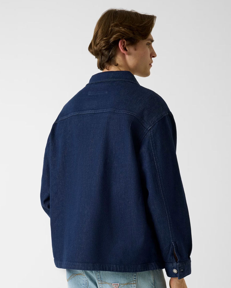 Guess Giacca in Twill di Denim Colore Blu