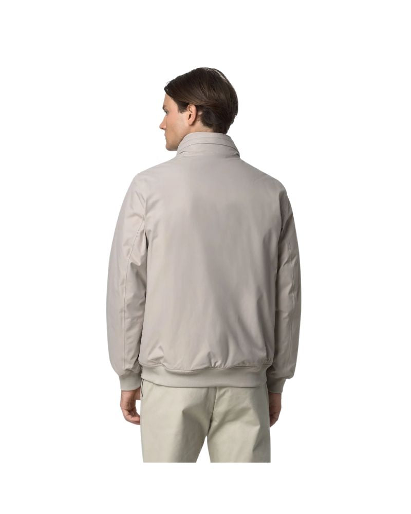 K-Way Giacca Amaury Twill Colore Beige Corta Impermeabile Uomo con Isolamento PrimaLoft