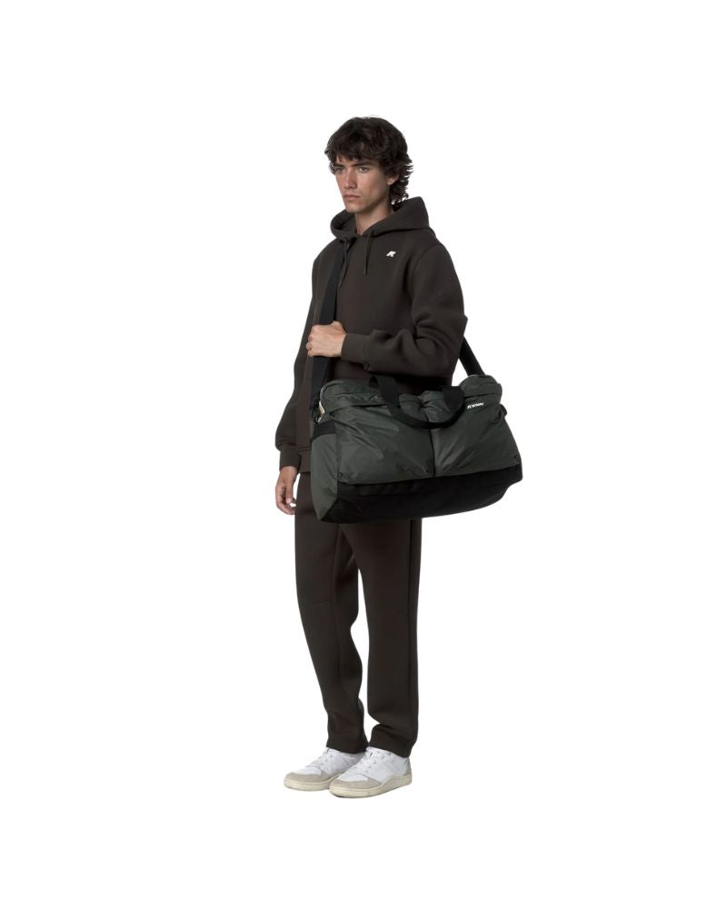 K-Way  Borsone Ardelu Colore Verde Unisex con Tasche Portaoggetti e Tracolla Regolabile
