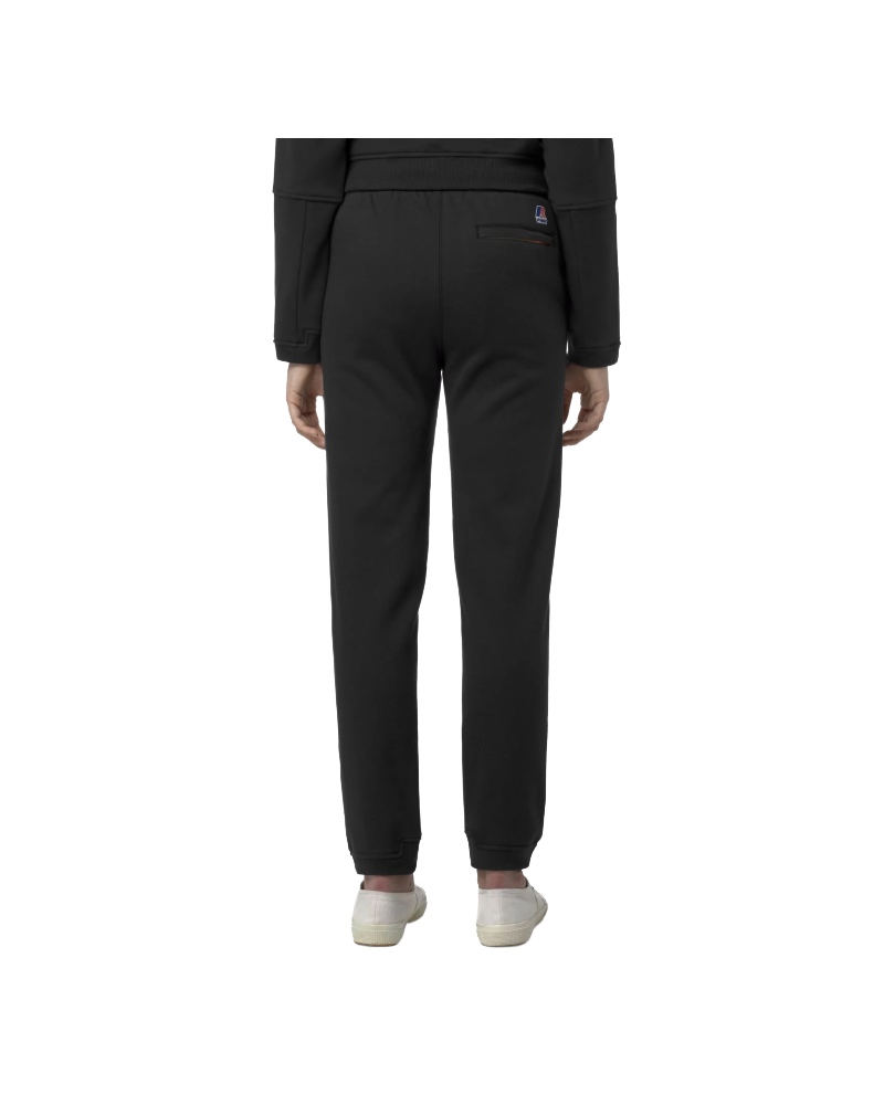 K-Way Pantaloni Sportivi Unisex  Colore Nero  in Cotone Spazzolato