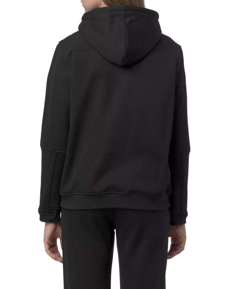 K-Way Felpa con Cappuccio Le Vrai Colore Nero da Donna