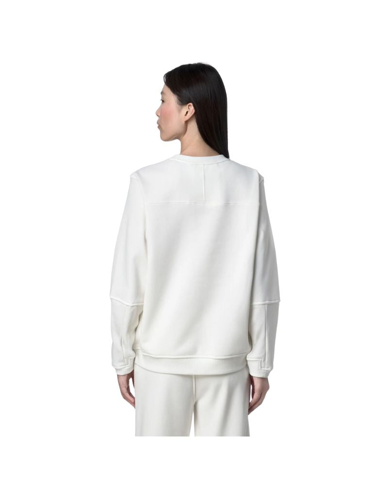 K-Way Felpa Nael Brushed Pc Colore Bianco Unisex  in Pile di Cotone Spazzolato