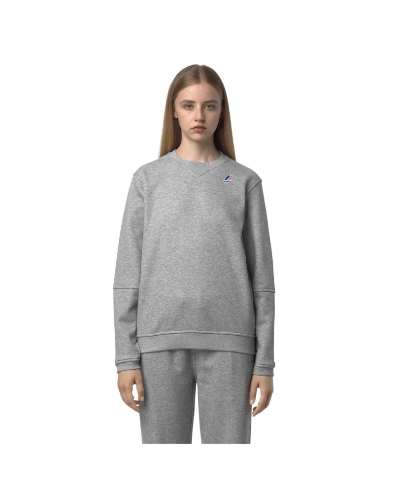 K-Way Felpa Nael Brushed Pc Colore Grigio Unisex  in Pile di Cotone Spazzolato