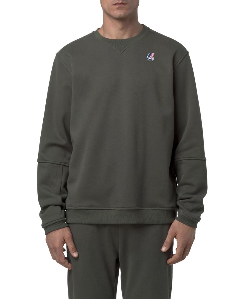K-Way Felpa Cotone Le Vrai Colore Verde da Uomo