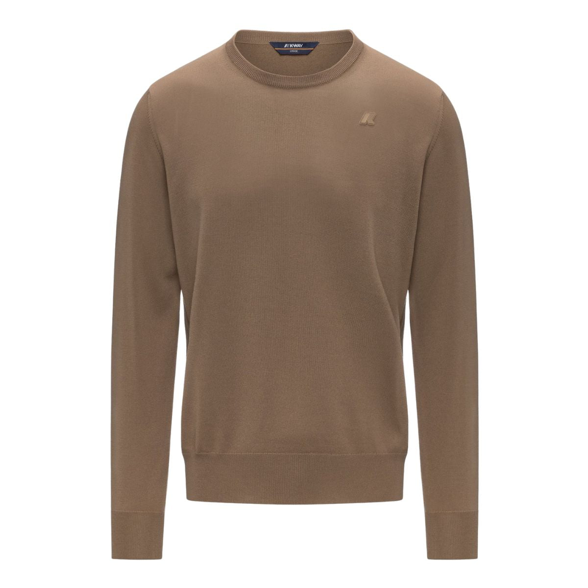 K-Way Maglione Sebastien girocollo in Lana Merino Colore Marrone da Uomo