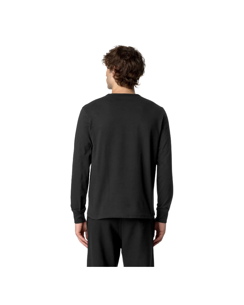 K-way T-shirt Elmer Js Peach Gardenia a Maniche Lunghe Slim Fit Nero da Uomo