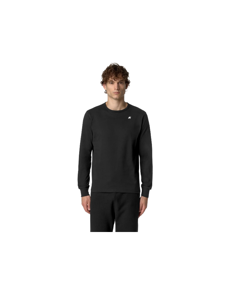 K-way T-shirt Elmer Js Peach Gardenia a Maniche Lunghe Slim Fit Nero da Uomo