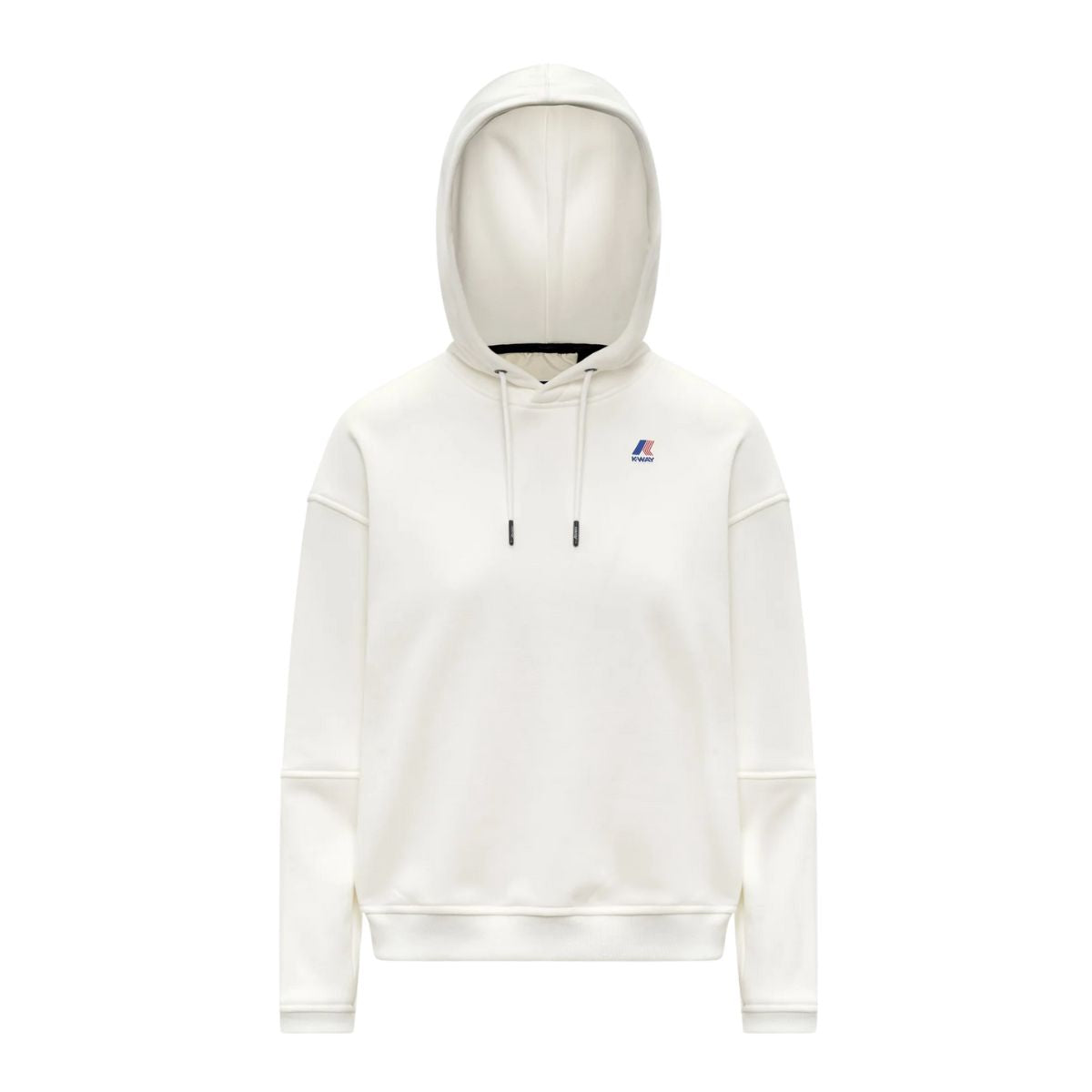 K-Way Felpa Ninette Brushed Pc  in Pile con Cappuccio Regolabile Colore Bianco da Donna