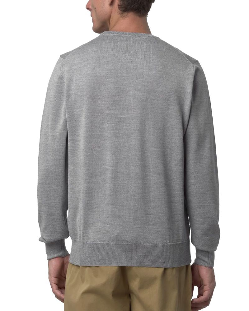 K-Way Maglione Sebastien girocollo in Lana Merino Colore Grigio da Uomo