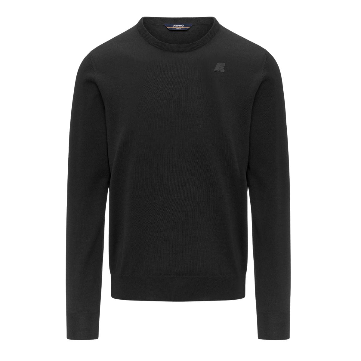 K-Way Maglione Sebastien girocollo in Lana Merino Colore Nero da Uomo