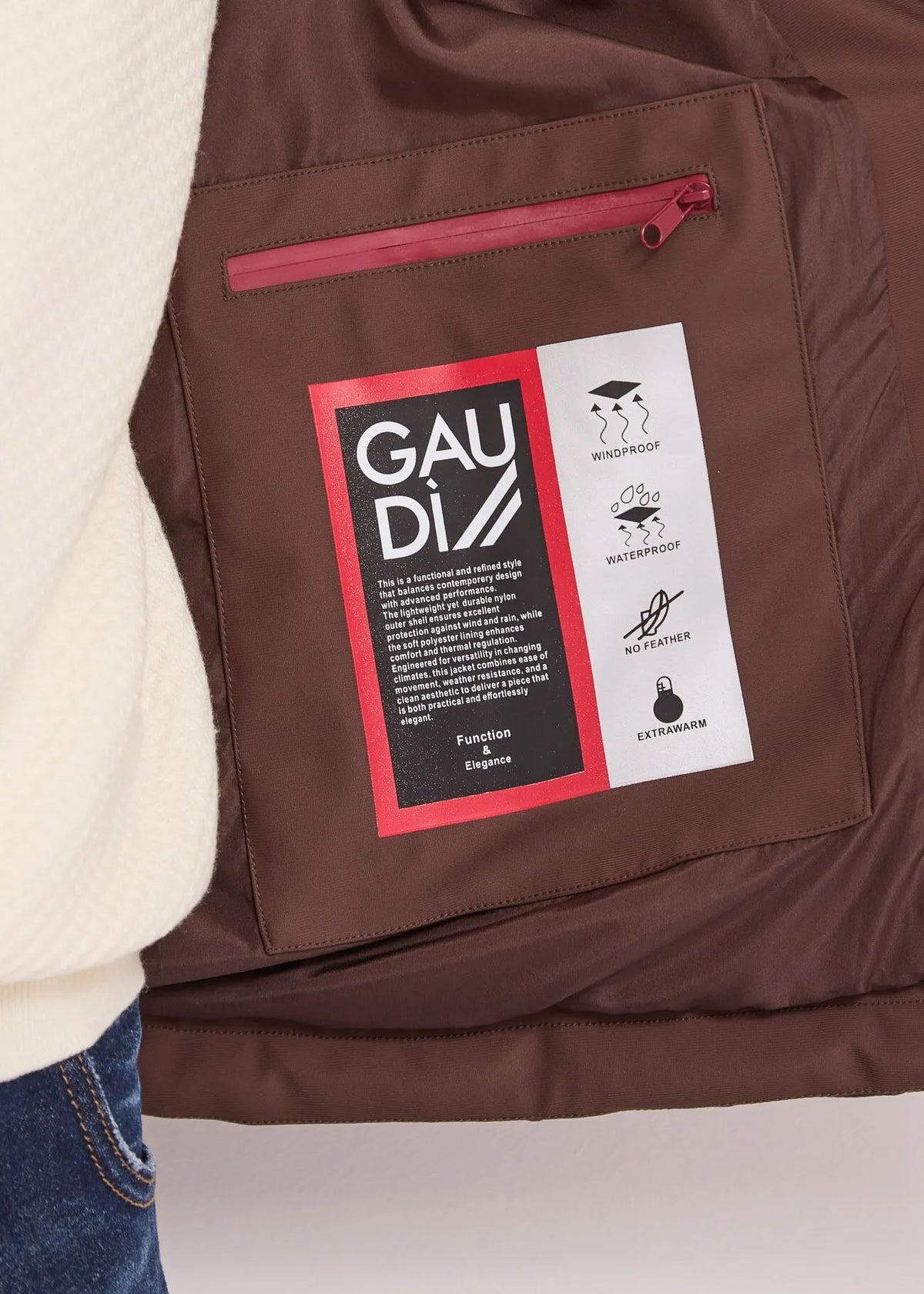 Gaudì Giubbotto Trapuntato da Uomo con Cappuccio Colore Marrone