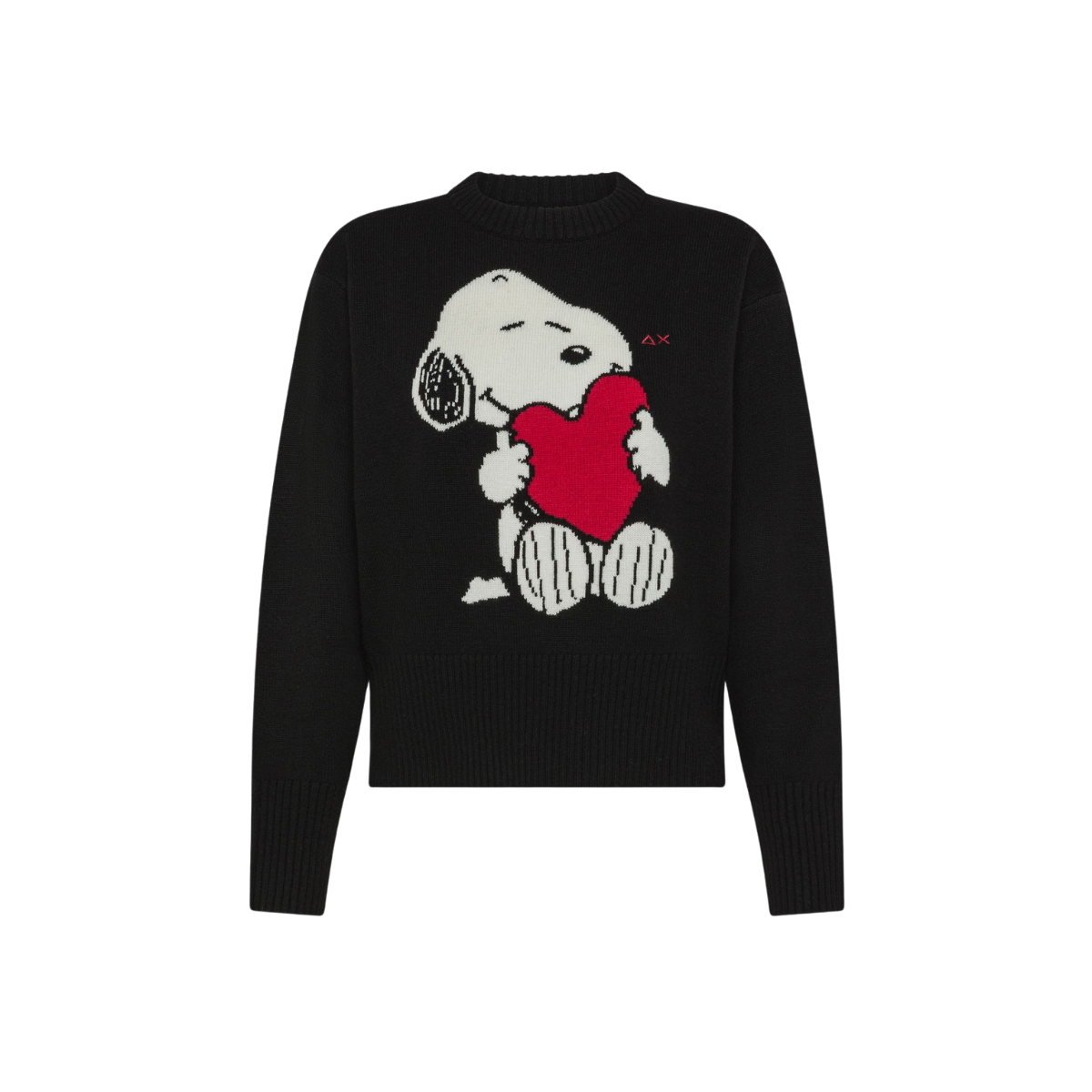 Maglia Peanuts in Misto Lana Jacquard Colore Nero