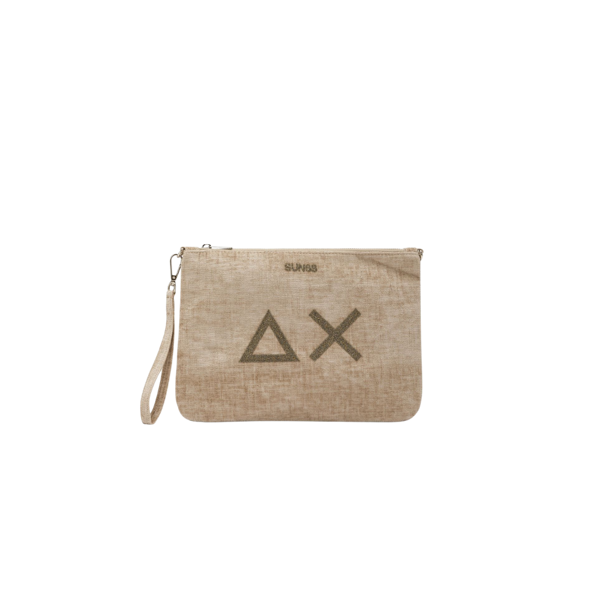 Sun 68 Pochette in Velluto con Logo Colore Beige