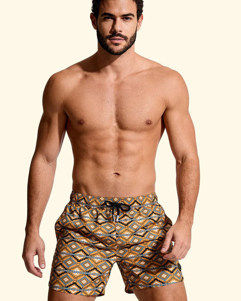 F**k Shorts Mare con Fantasia Colore Marrone