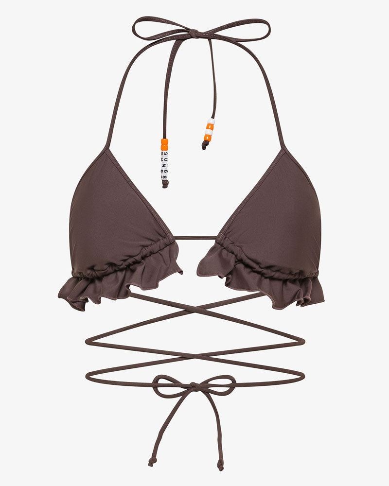 Sun68 Bikini Tinta Unita Colore Marrone