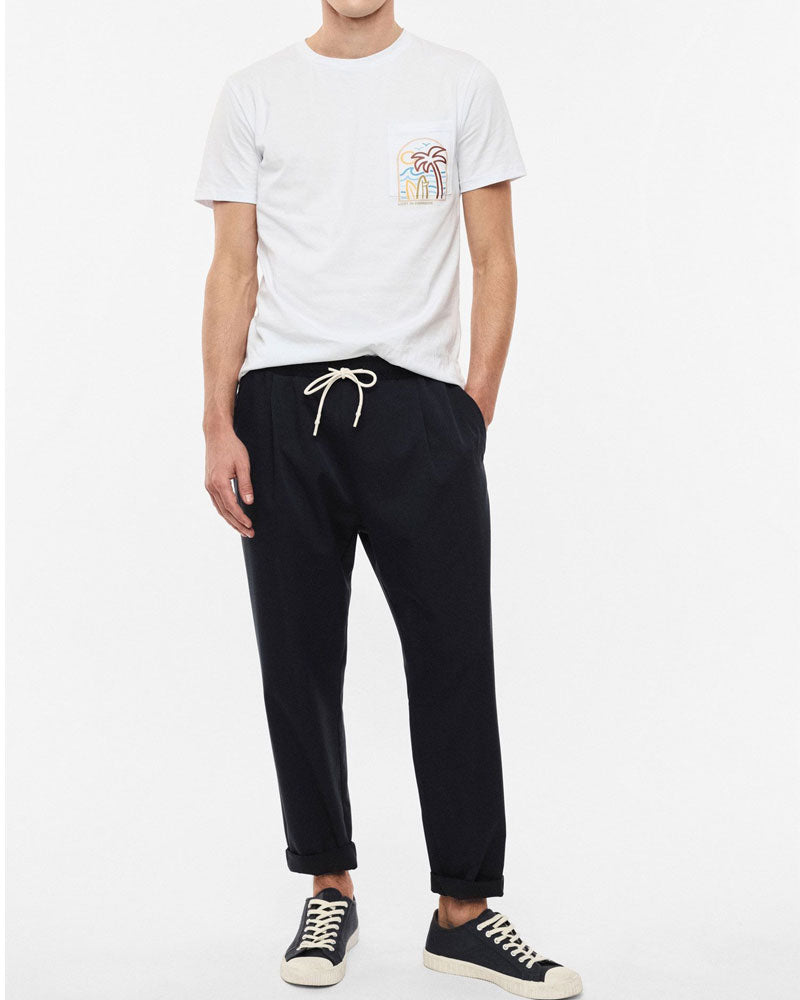 Imperial Pantaloni Jogger con Coulisse e Risvolto Colore Navy