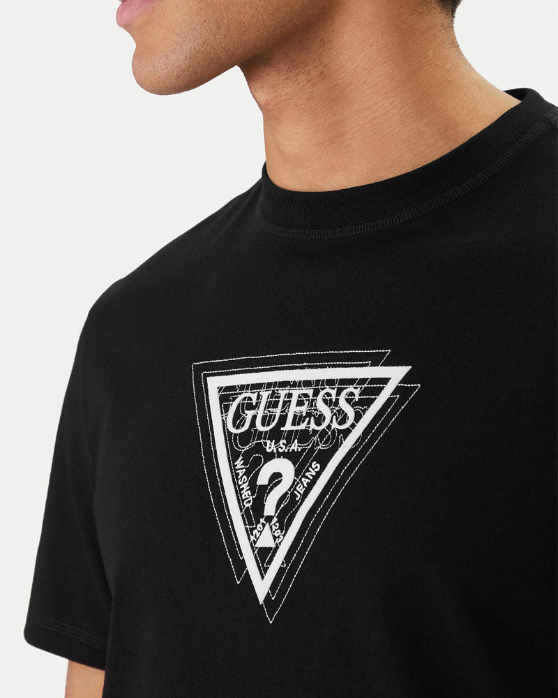 Guess T-Shirt Logo Triangolo Colore Nero