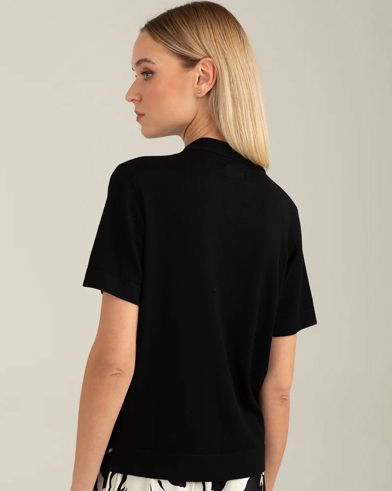 Fred Mello Polo con Scollo a V Colore Nero