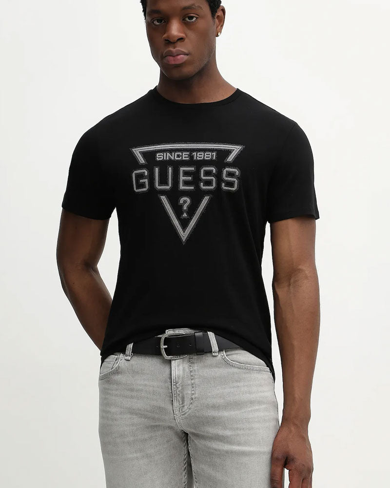 Guess T-Shirt con Logo Triangolare Colore Nero